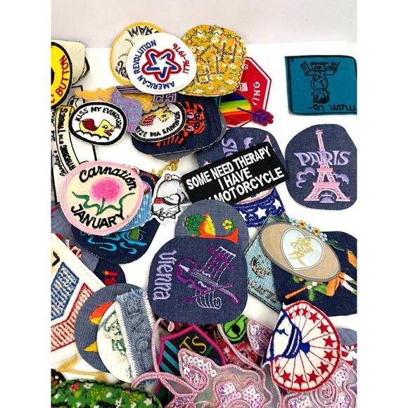 150 PC Assorted Sewing Applique Patches Iron on Sew On NEW Mixed Sequin Crafting - Picture 2 of 14